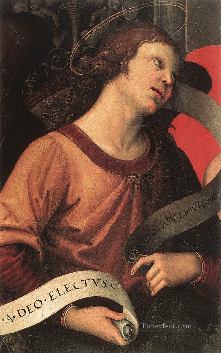 Fragmento de ángel del Retablo de Baronci del maestro renacentista Rafael Pintura al óleo